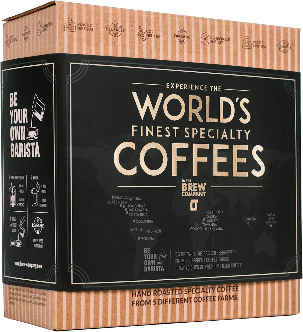Coffret découverte de 5 cafés moulus de spécialité Grower’s Cup