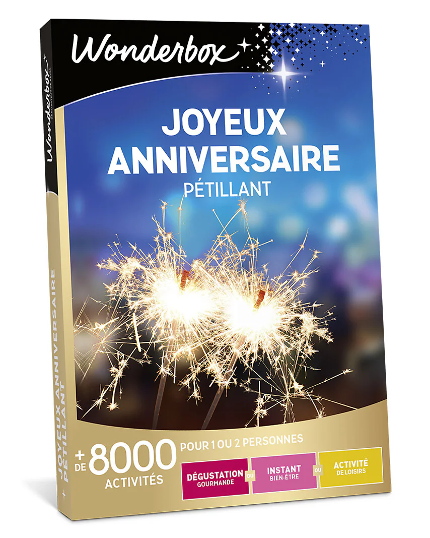 Coffret Wonderbox Joyeux Anniversaire Pétillant, 1 ou 2 personnes
