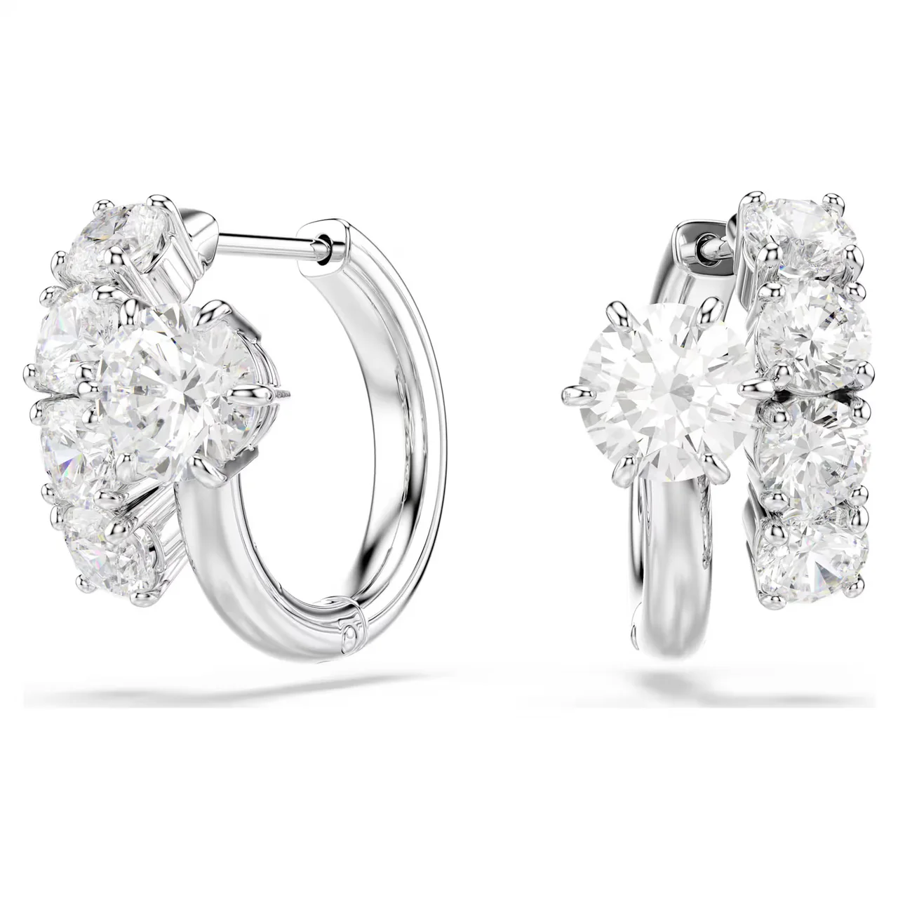 Créoles Swarovski Matrix plaqué rhodium