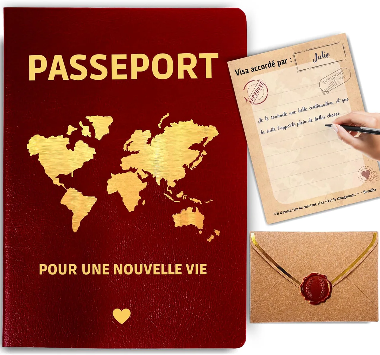 Livre d’or passeport pour un départ ou une retraite, à faire signer