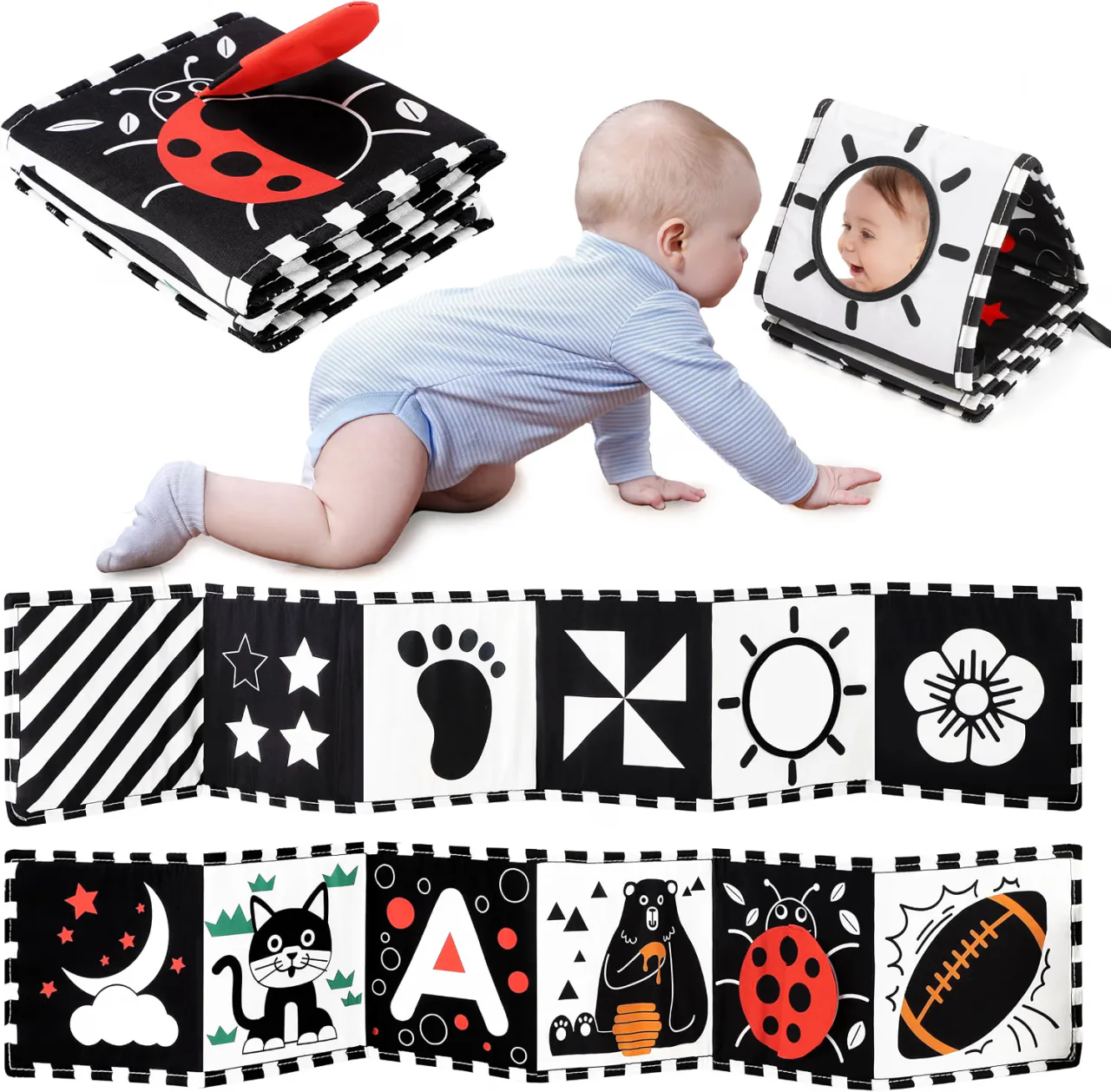 Livre sensoriel bébé à forts contrastes