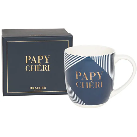 Mug bleu « Papy Chéri » en céramique