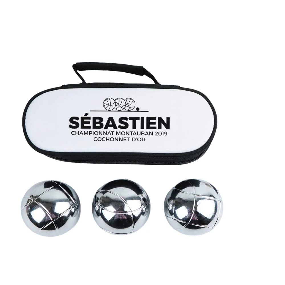 Sacoche à boules de pétanque personnalisable avec prénom et message