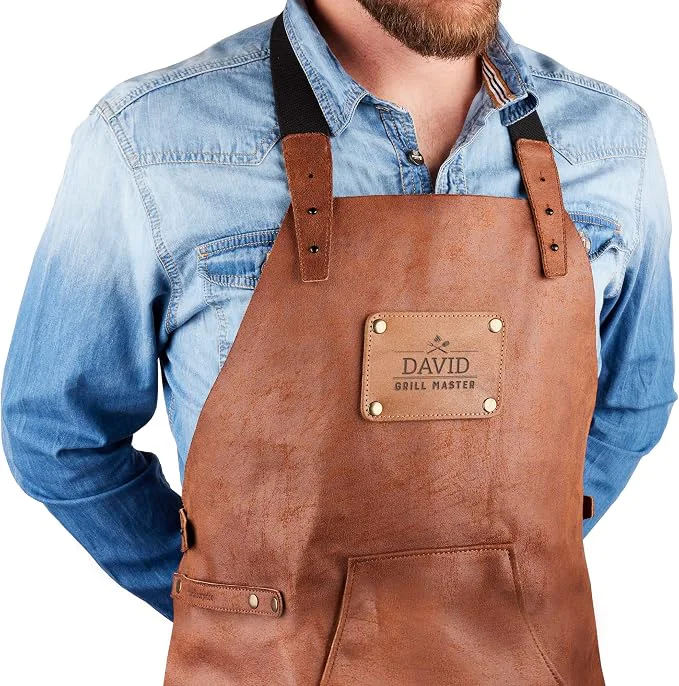 Tablier de barbecue personnalisable en cuir